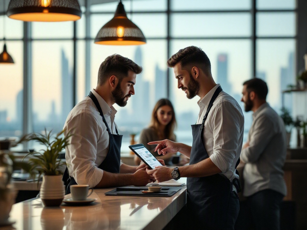Modern restaurant interior in Dubai's Business Bay area