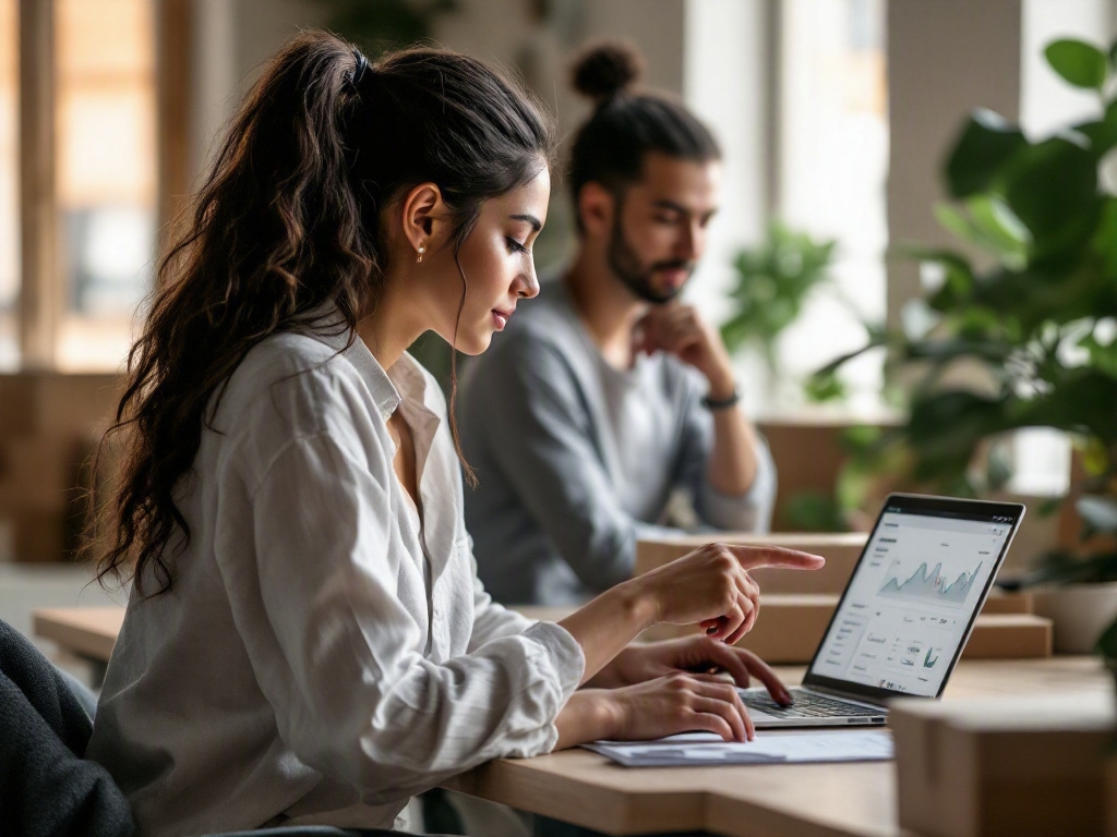 Laptop with ecommerce website in a modern office setting in Dubai