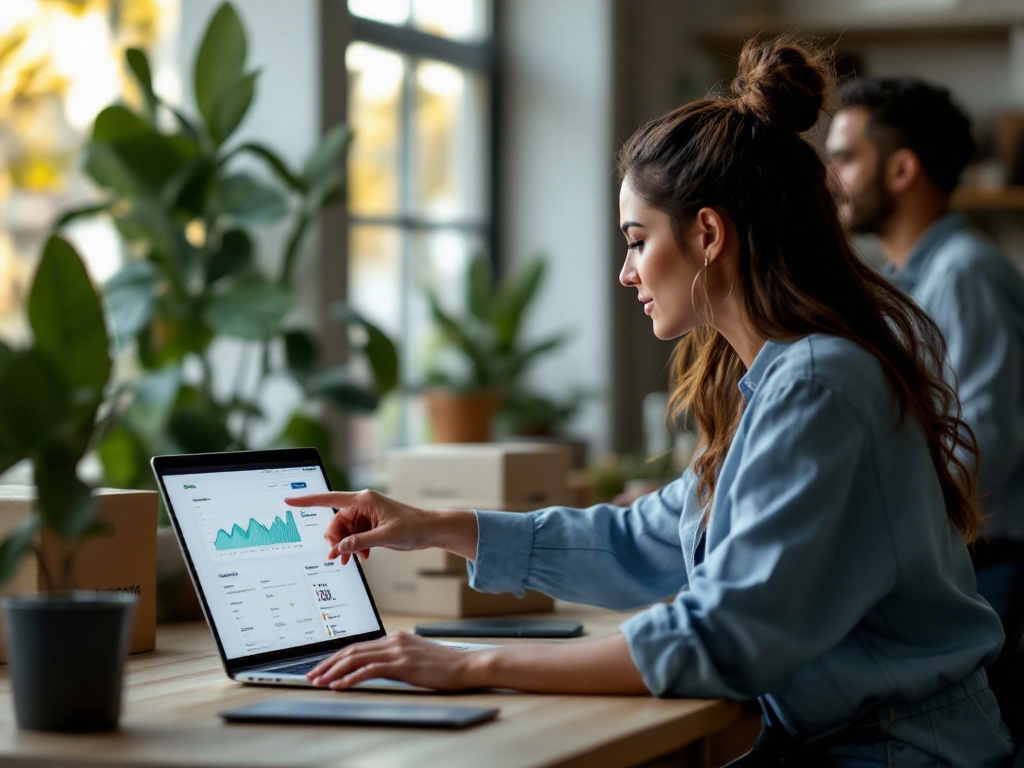 Laptop with PPC ad campaign dashboard