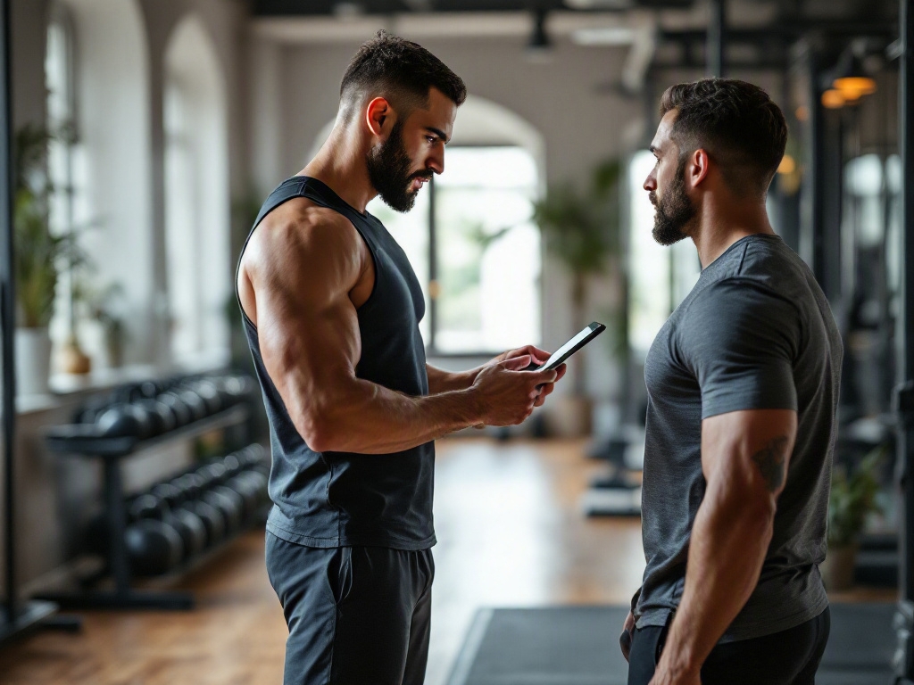Empty fitness studio interior with modern equipment and sleek decor