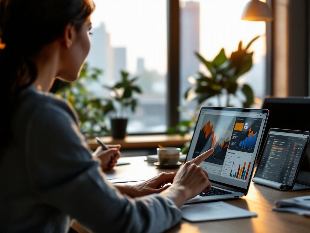 PPC campaign dashboard on a laptop