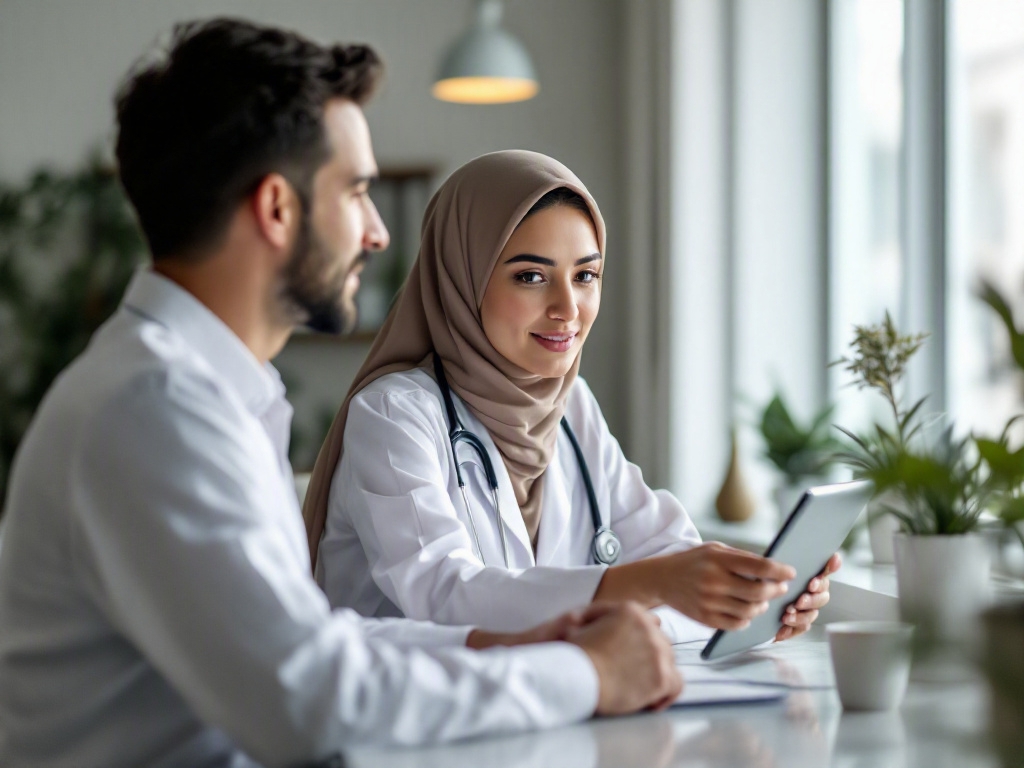 Modern clinic reception desk in Dubai