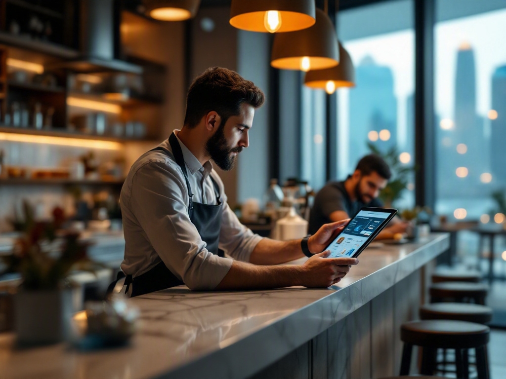Modern restaurant interior in Dubai's Business Bay area
