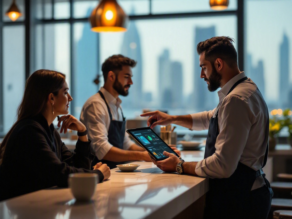 Modern restaurant interior in Dubai