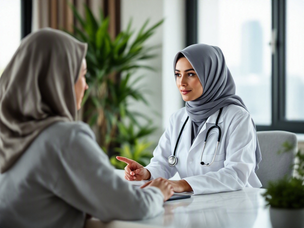 Modern clinic reception desk in Dubai