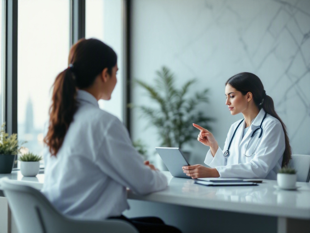 Modern clinic reception desk in Dubai