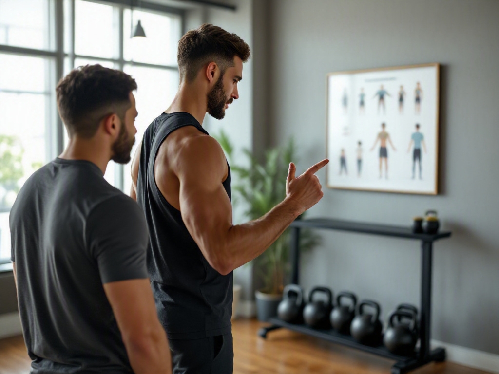 Empty fitness studio interior with modern equipment and sleek decor