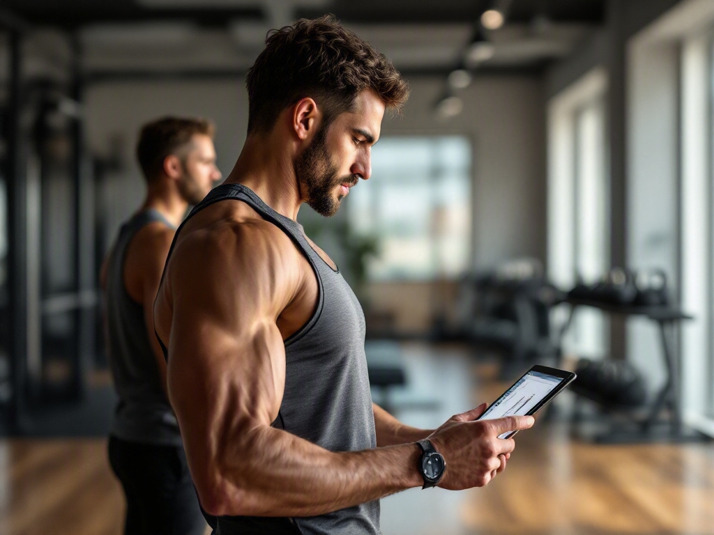 Empty fitness studio interior with modern equipment and sleek decor
