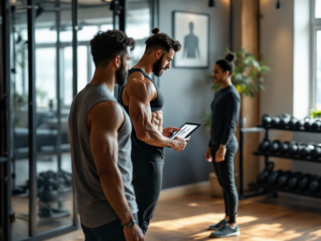 Empty interior of a modern fitness studio in Dubai