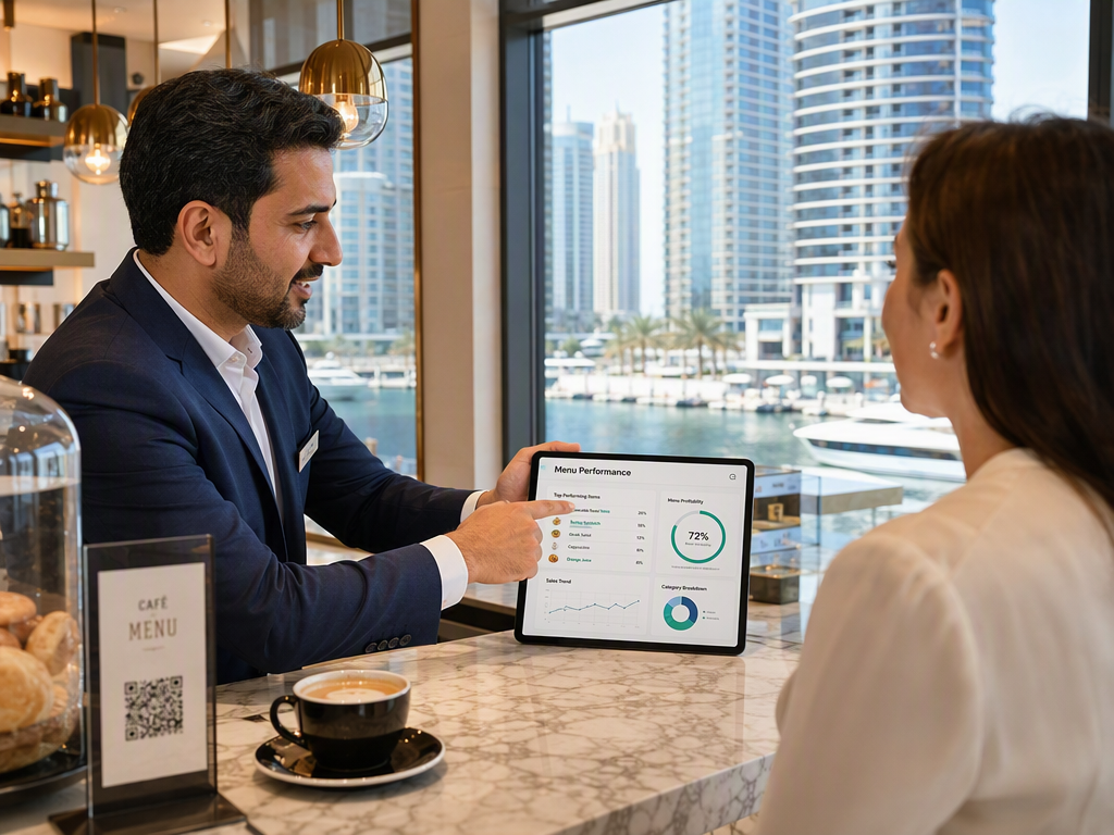 Modern restaurant interior in Dubai's Downtown area