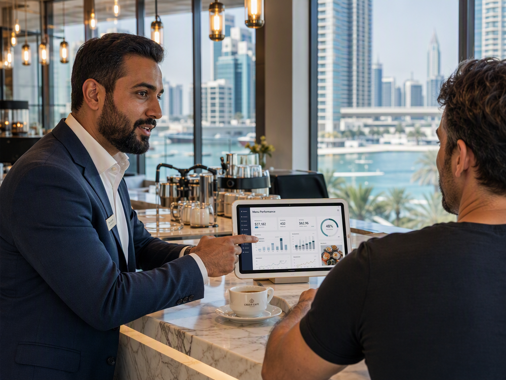 Modern restaurant interior in Dubai