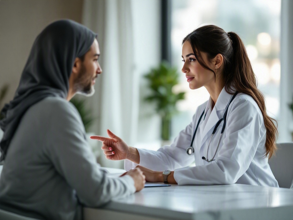Modern clinic reception desk in Dubai
