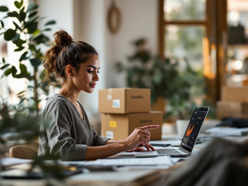 Laptop with ecommerce website in a modern office setting in Dubai