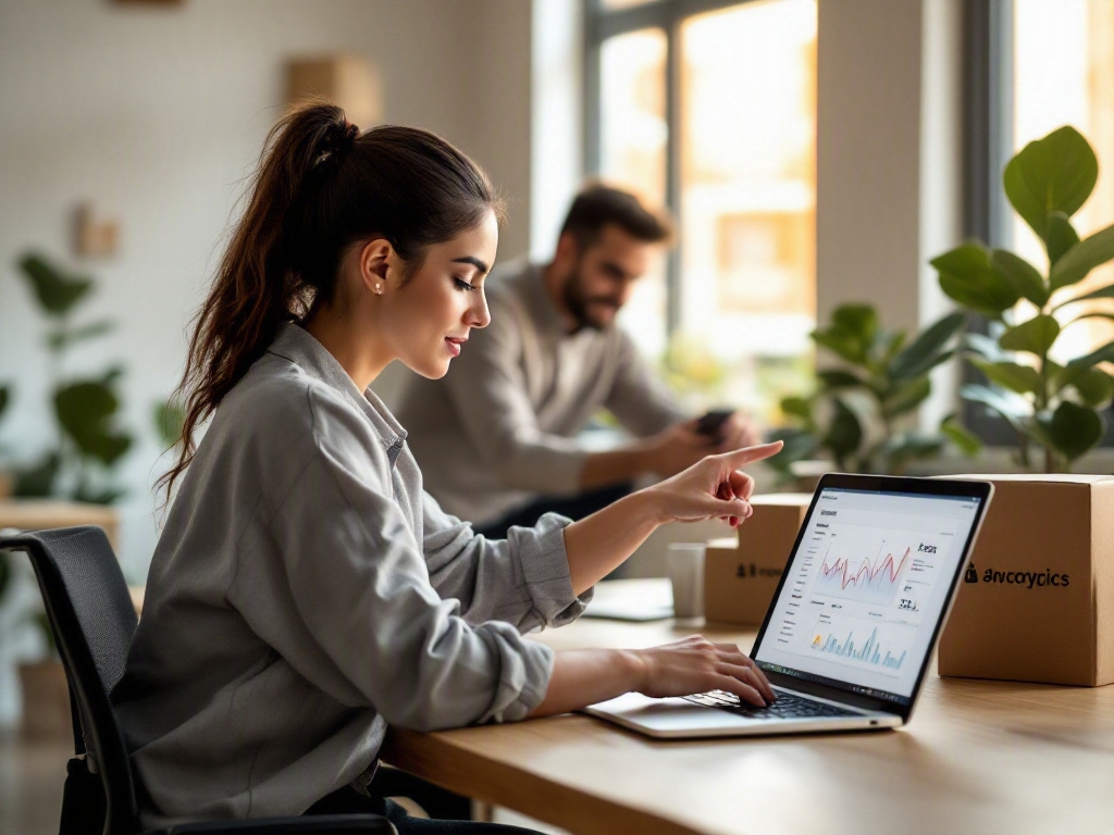 Laptop with ecommerce website in a modern office setting in Dubai