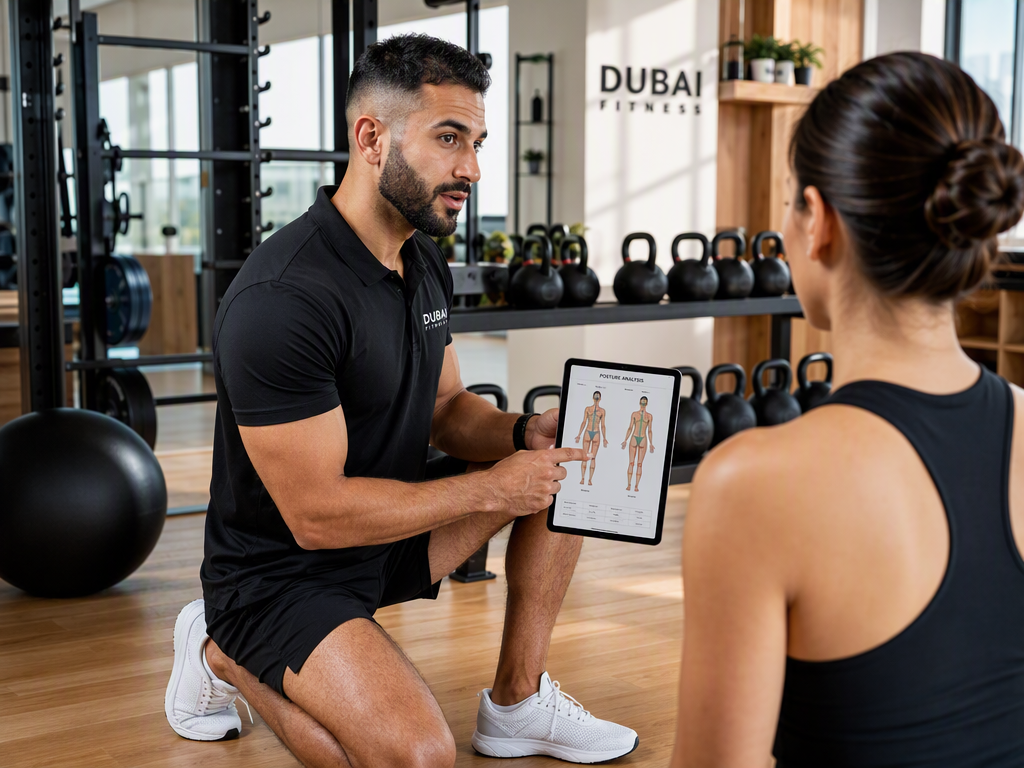 Modern fitness studio in Dubai with empty equipment and a clean interior