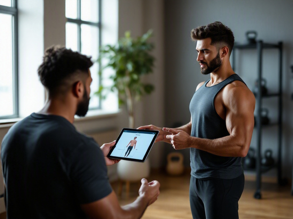 Modern fitness studio in Dubai with empty equipment and a city view