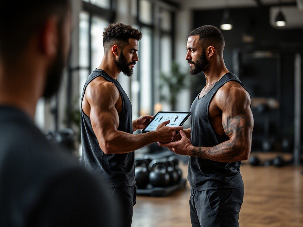 Modern fitness studio in Dubai with empty treadmills and weights