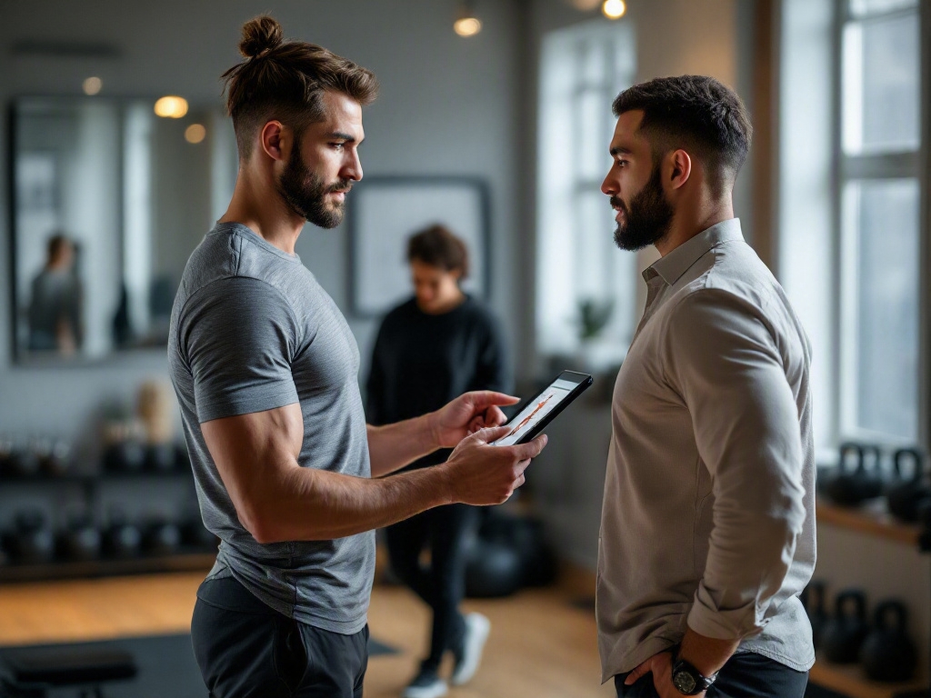 Modern fitness studio in Dubai with empty treadmills and weights