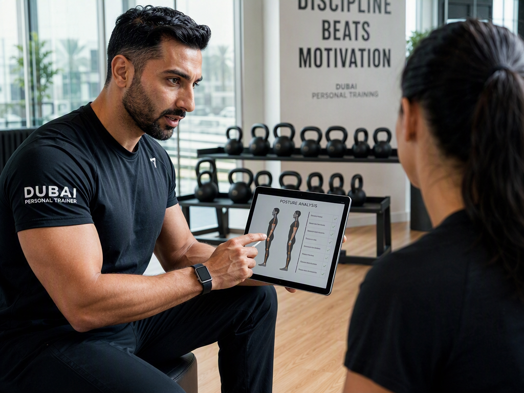Modern fitness studio in Dubai with empty equipment and a clean interior