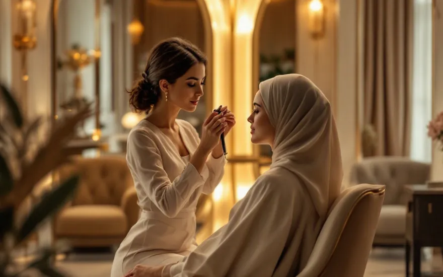 Ladies salon interior prepared for beauty appointments in Dubai