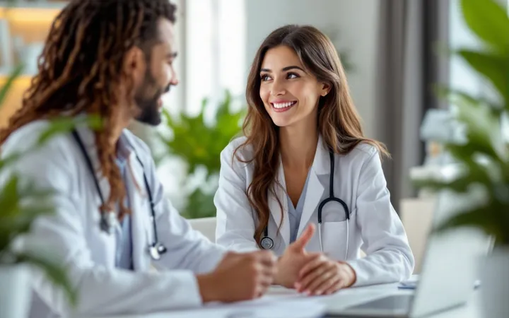 Preventive health clinic marketing in Dubai: a clinician and client planning a preventive programme